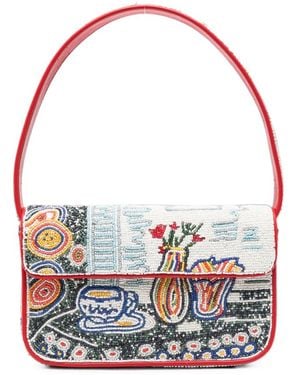 STAUD Tommy Bead-Embellished Shoulder Bag - Multicolor