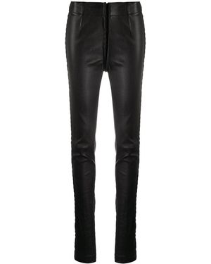 Ann Demeulemeester Skinny Fit Leather Trousers - Black