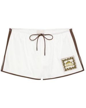 ALÉMAIS Logo-Patch Drawstring Shorts - White