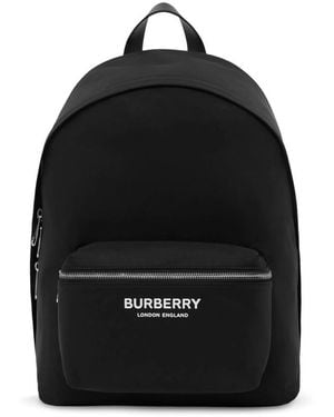Burberry Logo-Print Zip-Around Backpack - Black