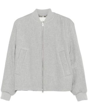 Closed Zip-Up Bomber Jacket - Grey