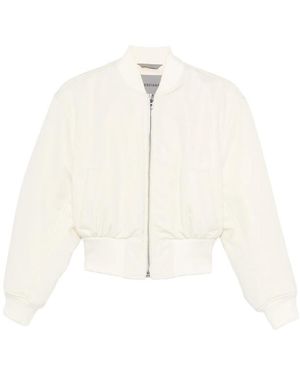 Balenciaga Cropped Bomber Jacket - White