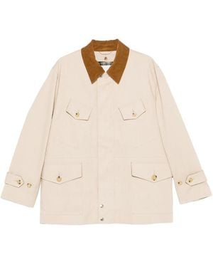 Mackintosh Jedburgh Corduroy-Collar Flap-Pockets Jacket - Natural