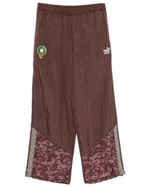 PUMA King Logo-Print Track Trousers - Brown
