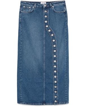 Jean Paul Gaultier Asymmetric Denim Midi Skirt - Blue