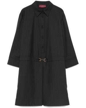 Gucci Button-Fastening Shirt Mini Dress - Black