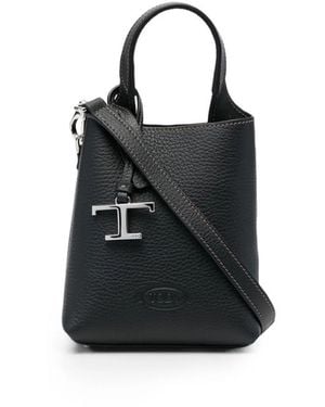 Tod's Logo-Plaque Tote Bag - Black