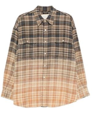 R13 Check-Pattern Shirt - Natural