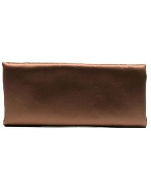 STAUD Muse Satin-Finish Clutch Bag - Brown
