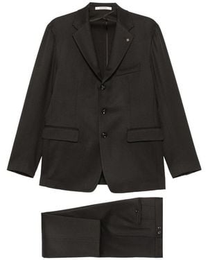 Tagliatore Notched-Lapel Single-Breasted Suit - Black