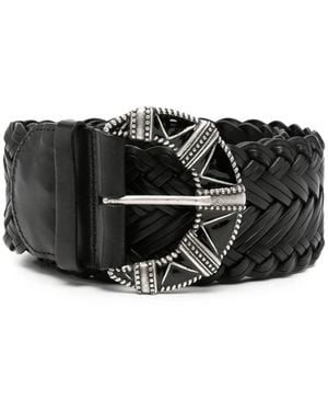 Ba&sh Braided Leather Belt - Black