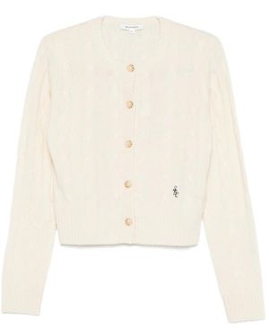 Sporty & Rich Cable-Knit Buttoned Cardigan - White