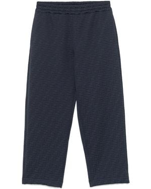 Fendi Ff-Embossed Joggers - Blue