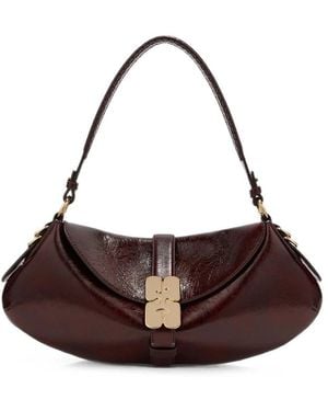 Ganni B-Kat Deep-Shine Shoulder Bag - Brown