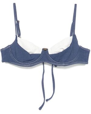 Frankie's Bikinis X Bella Hadid Jolene Underwire Bikini Top - Blue