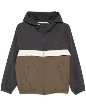 DUNST Hooded Colour-Block Windbreaker - Black
