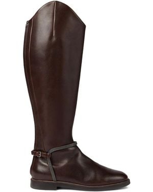 ロングブーツ BRUNELLO CUCINELLI STIVALE IN PELLE LISCIA CON MONILE Brunello Cucinelli Crocodile-Embossed Leather Knee-High