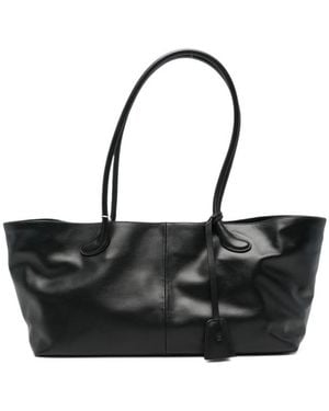 Low Classic Mini Haricot Leather Tote Bag - Black