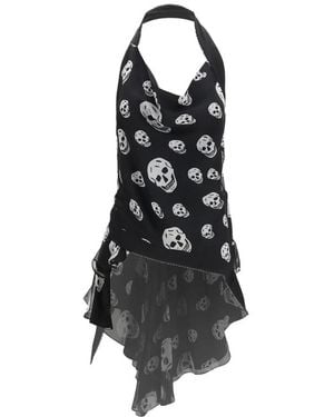 McQueen Halter Silk Top - Black