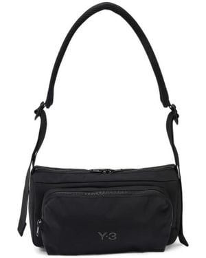 Y-3 Logo-Print Crossbody Bag - Black