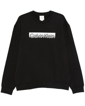 Calvin Klein Logo Crew Neck Jumper - Black