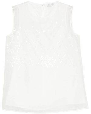Panicale Sequin-Embellished Sleeveless Top - White