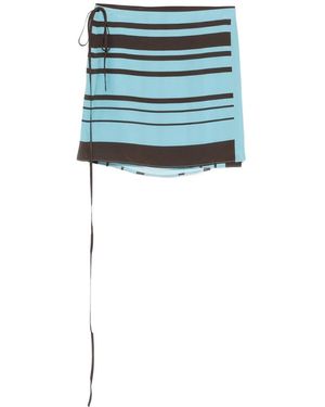 SIR. Rioja Wrap Mini Skirt - Blue