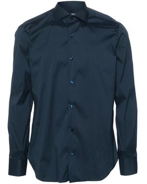 Barba Napoli Spread-Collar Shirt - Blue