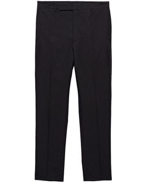 Prada Triangle-Logo Cotton Trousers - Blue