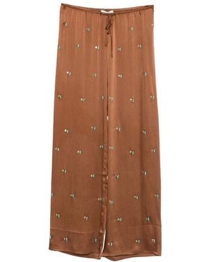 Siedres Manoce Embellished Drawstring Trousers - Brown
