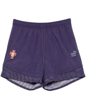 PUMA X Fpf X Sb King Logo-Patch Drawstring Shorts - Purple