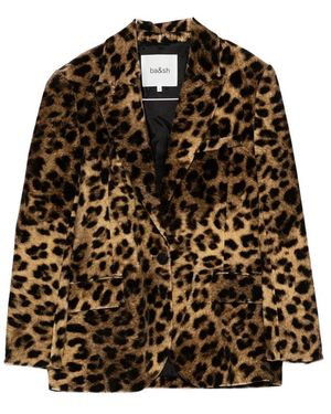 Ba&sh Leopard Single-Breasted Jacket - Brown