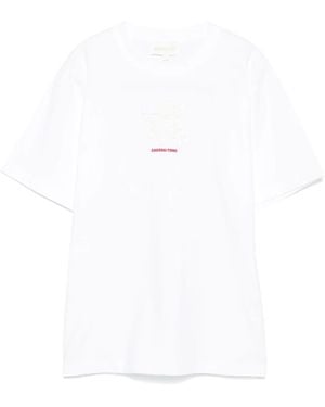 ShuShu/Tong Floral-Appliqué T-Shirt - White