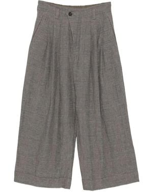 Ziggy Chen Check-Pattern Trousers - Grey