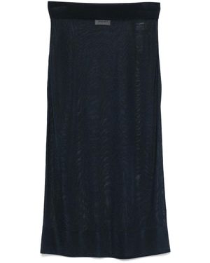 Saint Laurent Knitted Pencil Midi Skirt - Blue