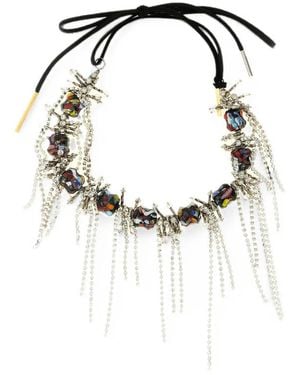 Dries Van Noten Statement Bead-Embellished Necklace - White