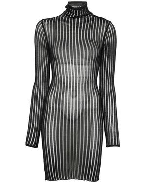 Dondup Ribbed-Knit Mini Dress - Grey