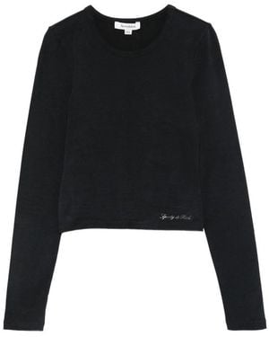 Sporty & Rich Vaina Long-Sleeve T-Shirt - Black