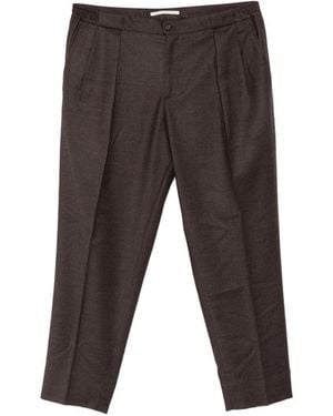 BRIGLIA Portobellos Pleated Pressed-Crease Pants - Gray