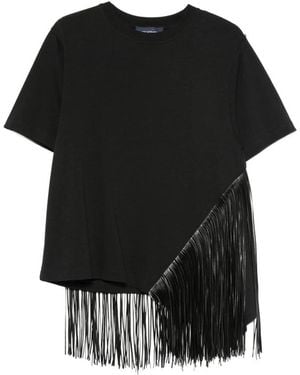 Sportmax Fringe-Trim T-Shirt - Black
