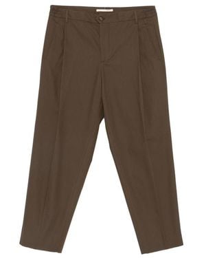BRIGLIA Pleated Trousers - Brown