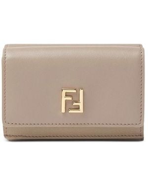 Fendi Ff Mini Tri-Fold Wallet - Gray