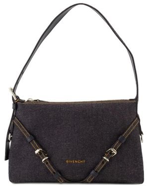Givenchy Medium Voyou Denim Shoulder Bag - Black
