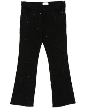Ernest W. Baker Sequin-Embellished Bouclé-Knit Pants - Black