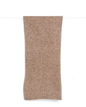 Soft Goat Marled Knitted Scarf - Brown