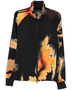 Y-3 Aop Abstract-Print Zip-Up Jacket - Black