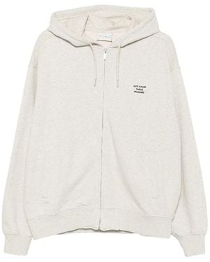 Drole de Monsieur Logo-Detail Zip-Fastening Hoodie - White