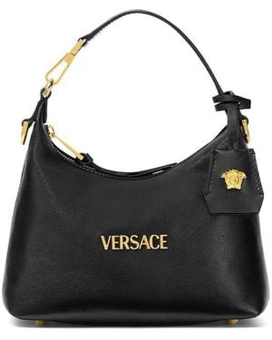 Versace Tag Hobo Bag - Black
