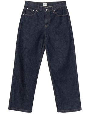 Arte' Logo-Embroidered Belt-Loop Jeans - Blue