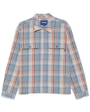 AWAKE NY Rivington Checked Zip Shirt - Blue